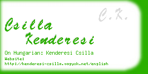 csilla kenderesi business card